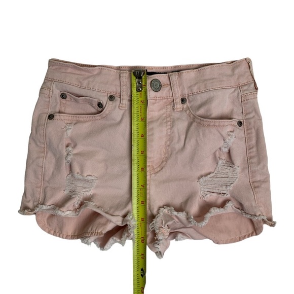 Aeropostale Women Shorts Size 0 Pink Distressed High Waisted Shorty - Picture 7 of 9